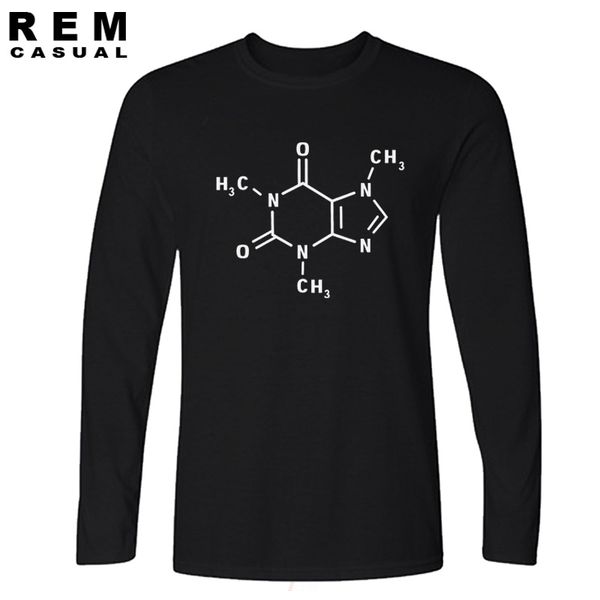 hanhent the big bang theory long sleeve t-shirt men caffeine molecular formula tee shirt novelty swag cotton leonard t shirt